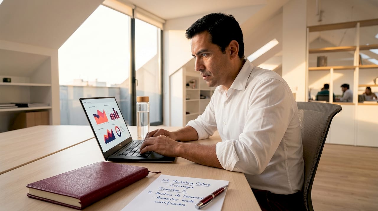 Consultor digital que trabaja desde casa