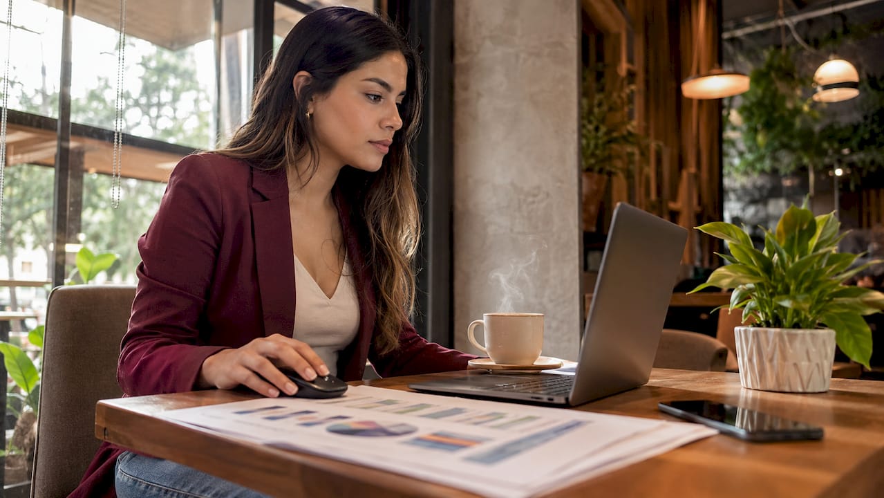 Especialista analizando métricas clave de marketing digital